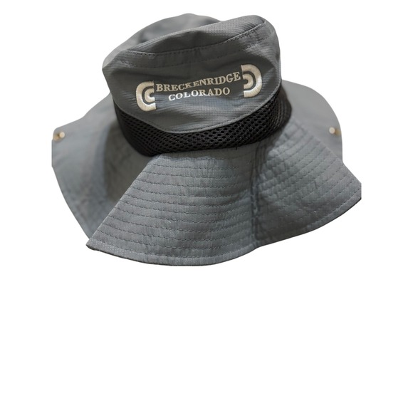 Other - Breckenridge Colorado Gray Ripstop Mesh Sun Hat Boonie Hiking Fishing Bucket Hat